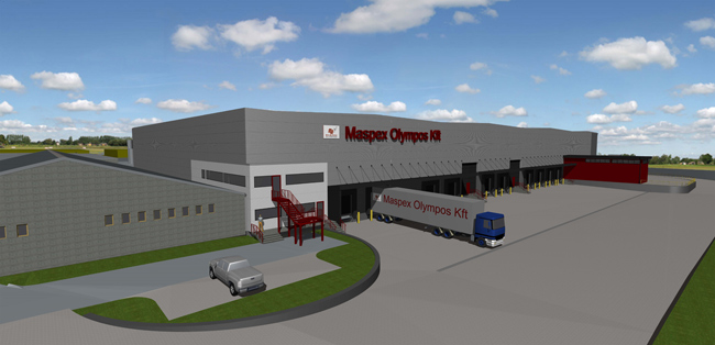 A Maspex Olympos Kft. egy 14.500 négyzetméteres raktárcsarnokot épít - forrás: baon.hu